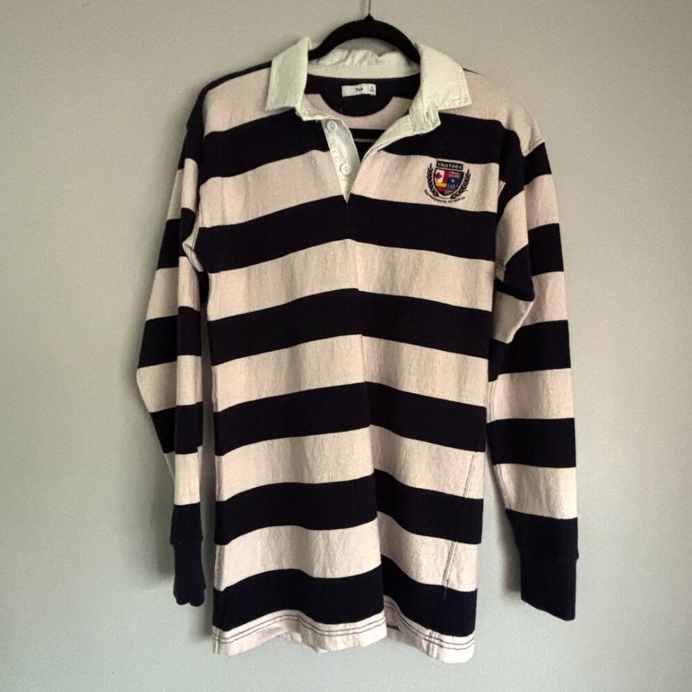 Aritizia TNA Rugby Polo Striped Embroidered Mini Dress Sz. S